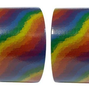 Rainbow Duck Tape 2 Rolls Pride Multi-color Wave Craft Tape TWO